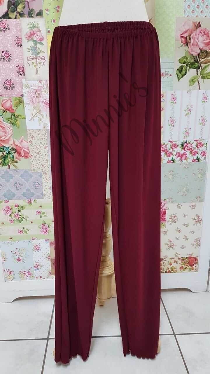 Burgundy Lace 4-Piece Pants Set ML012