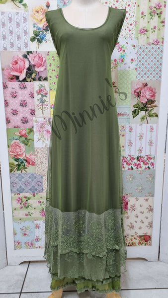 Forest Green 3-Piece Lace Dress LR0371