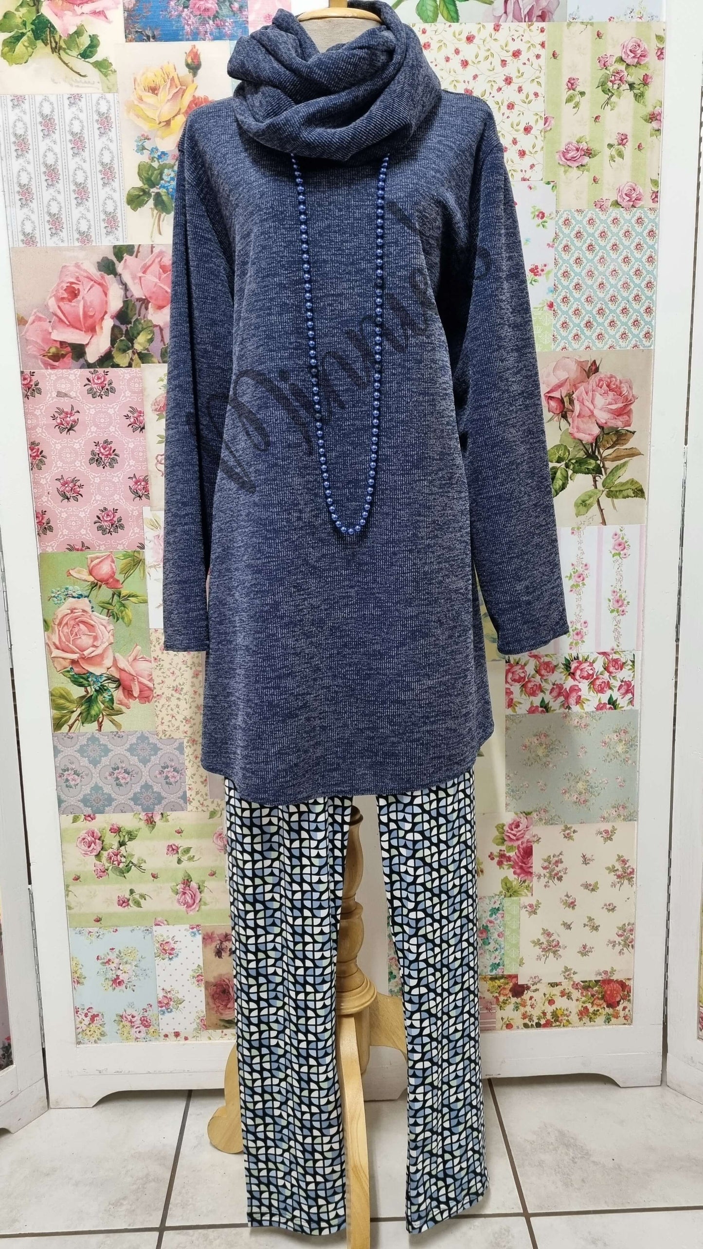 Blue Geomatric Print Legging SH079