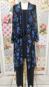 Black & Blue Floral Jacket SH0103