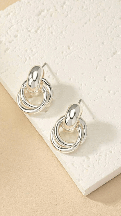 Circle Button Drop Earring JU0192