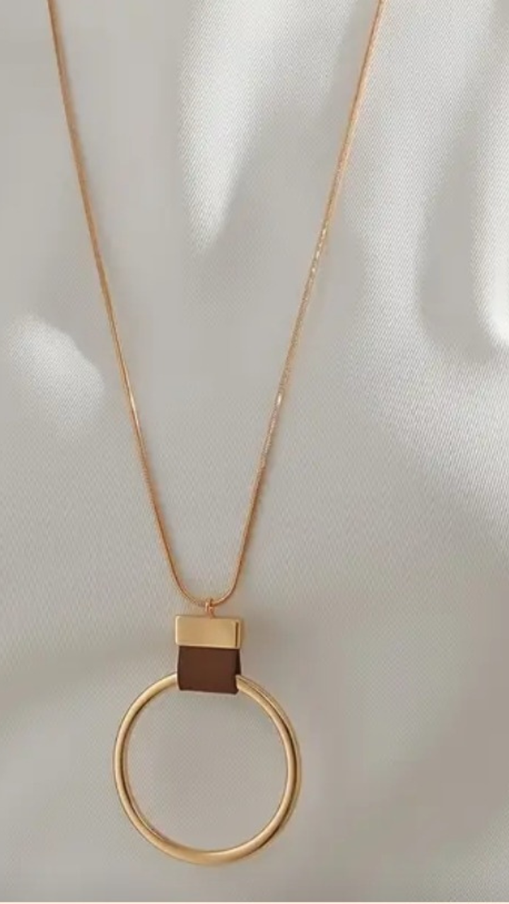 Gold / Silver Circle Necklace JU0396