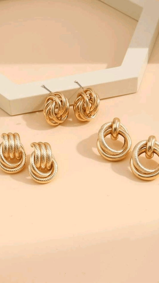 Gold Twist Knot Earrings JU061