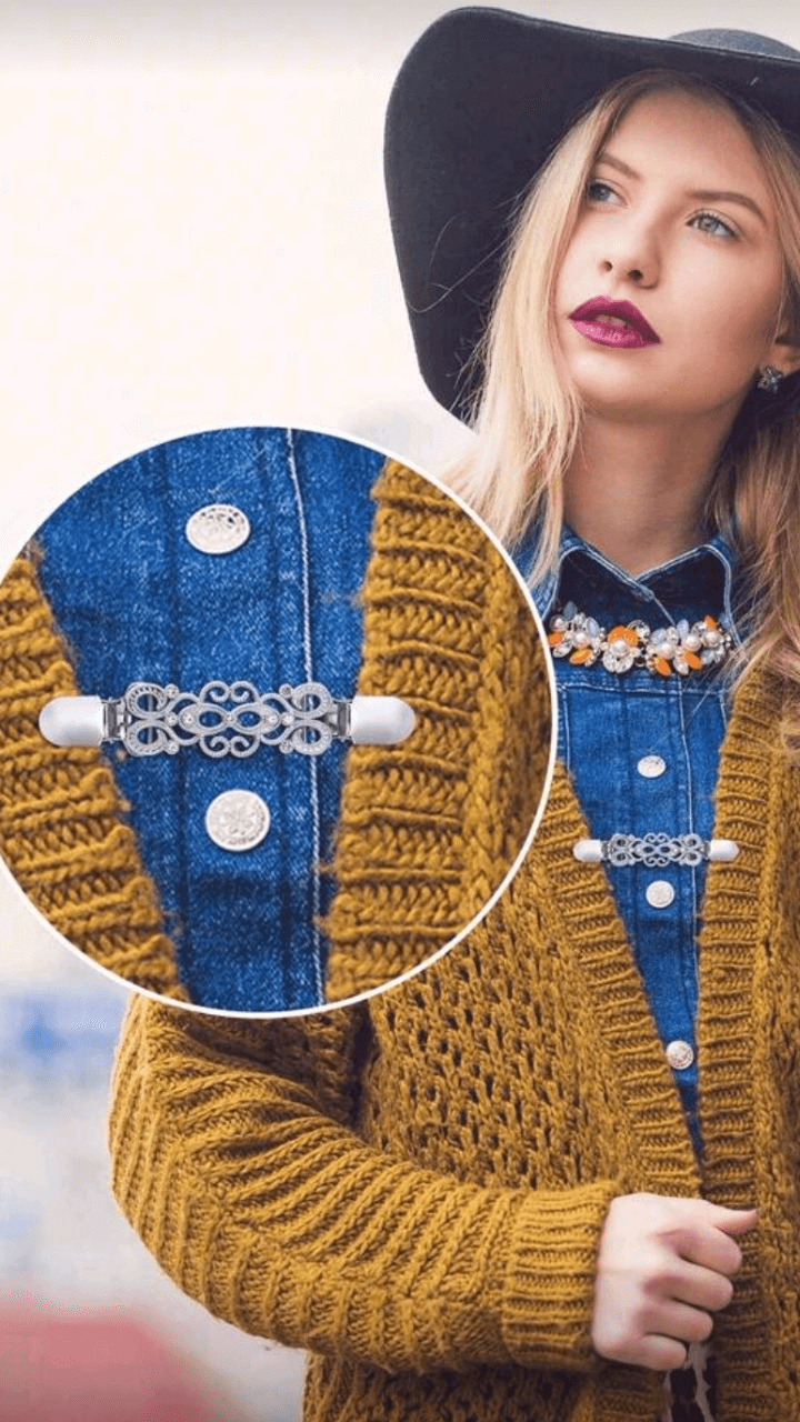 Silver / Gold Cardigan Clip JU042