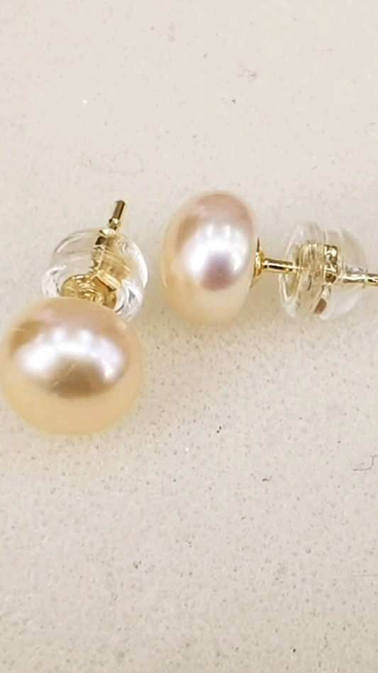 Champagne Pink Pearl Bead Earring JU0305