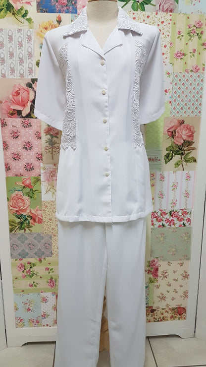 White 2-Piece Pants Set BS060