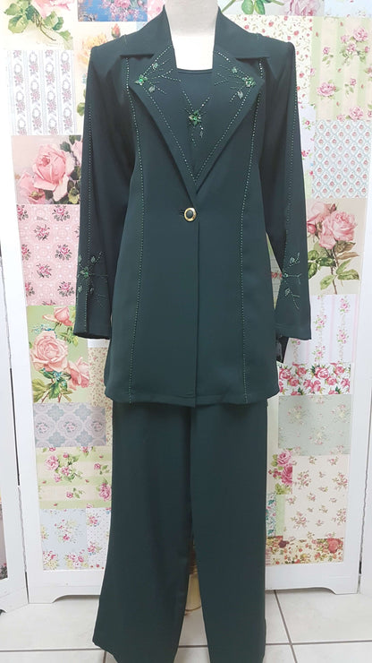 Bottle Green 3-Piece Pants Set HE052