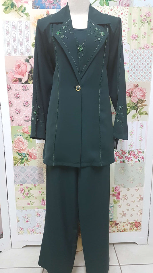 Bottle Green 3-Piece Pants Set HE052