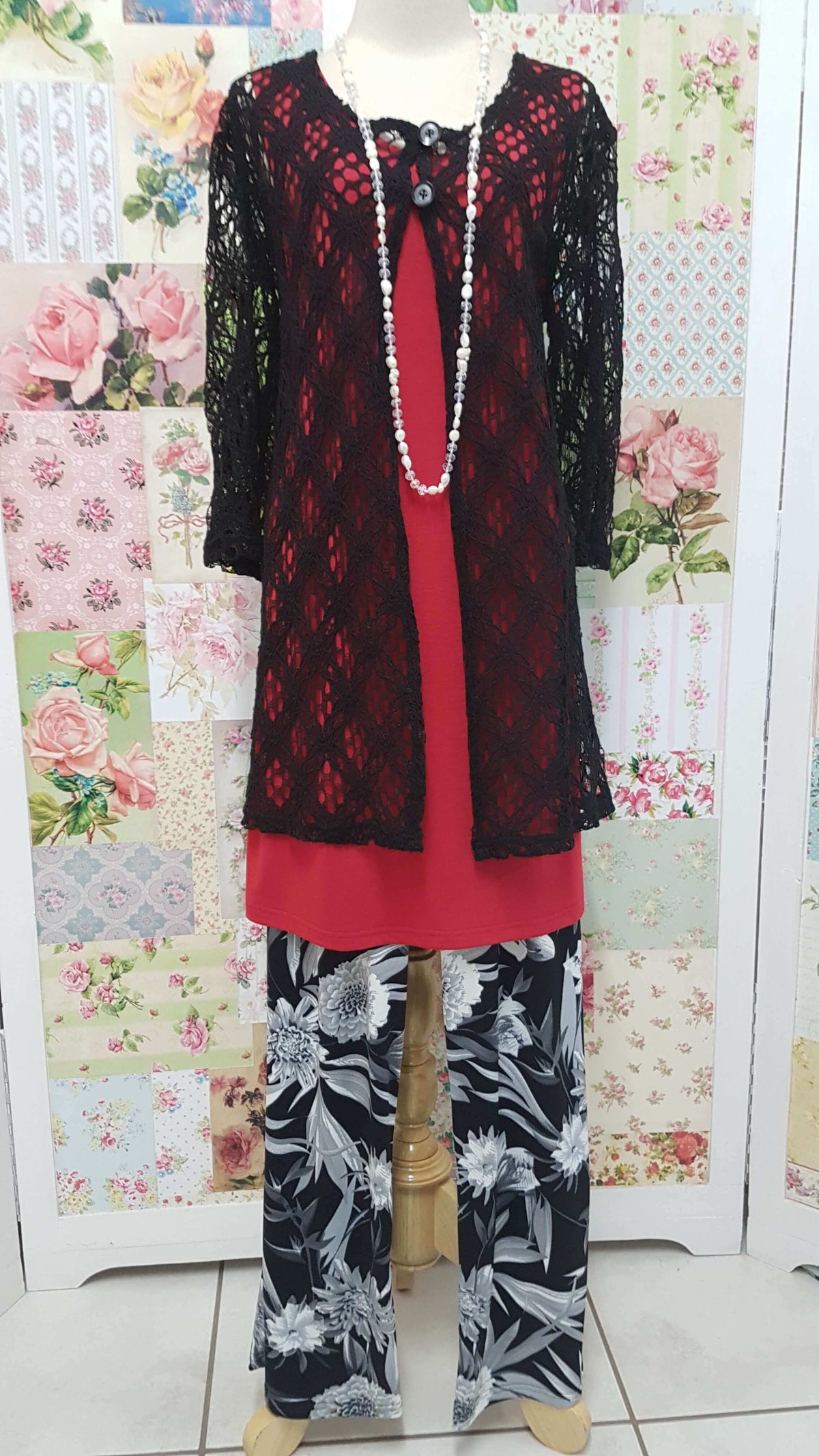 Black & Red 3-Piece Pants Set CH0184