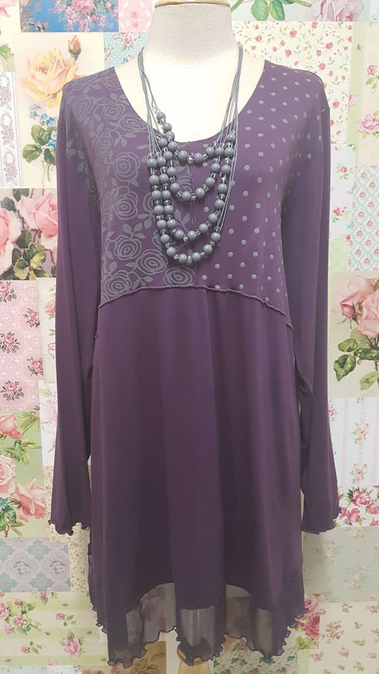 Grape & Grey Top LR0160