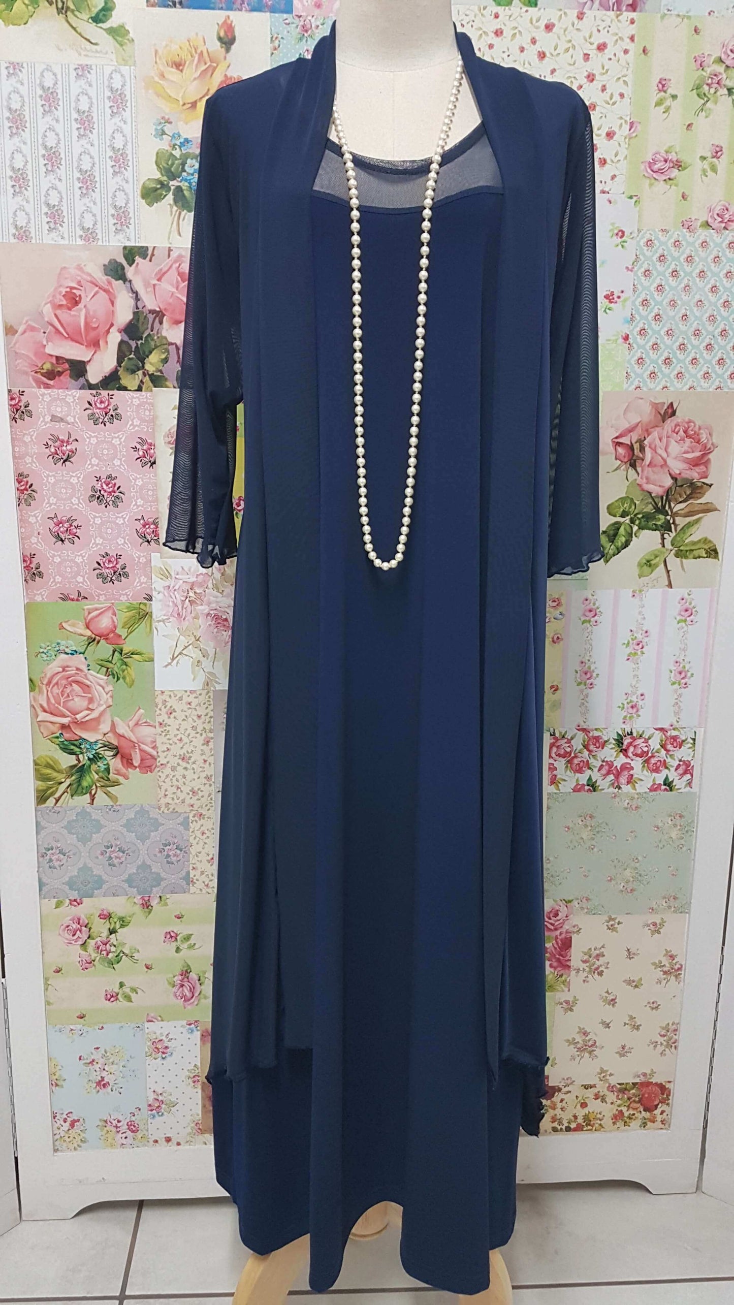 Navy Blue 2-Piece Dress Set SH071