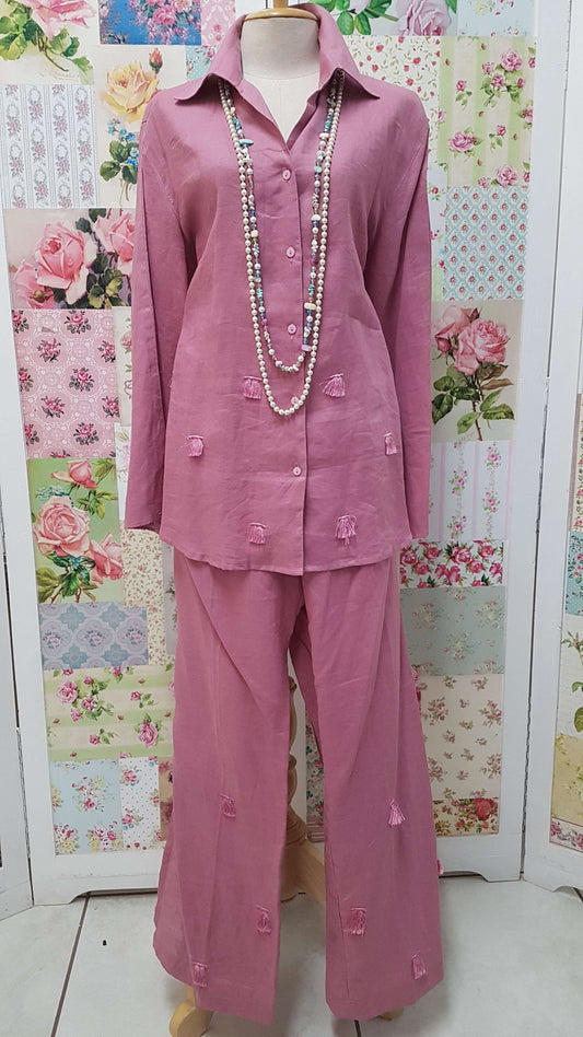 Dusty Pink 2-Piece Pants Set BS0147