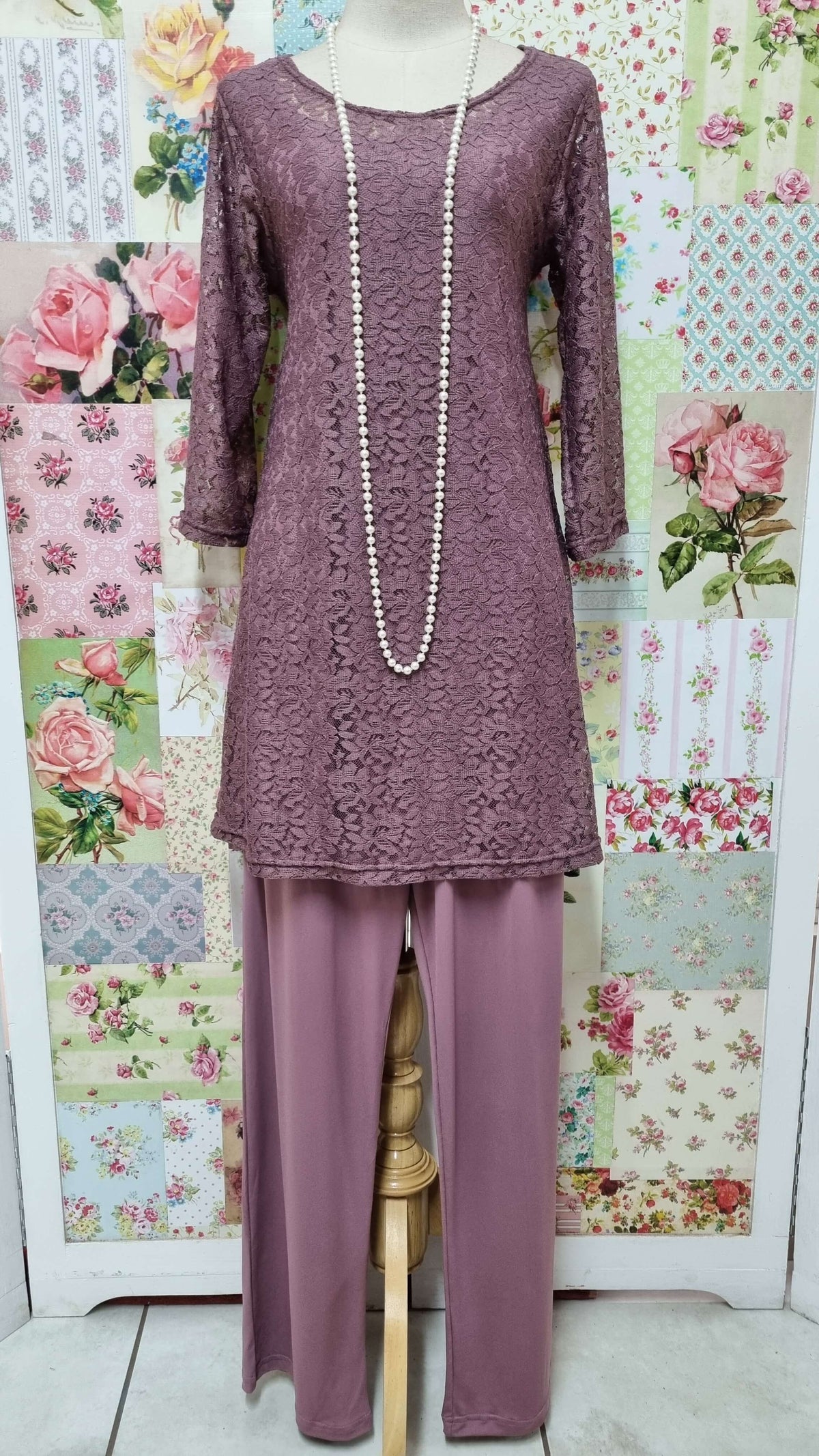 Mauve 3-Piece Pants Set SH030