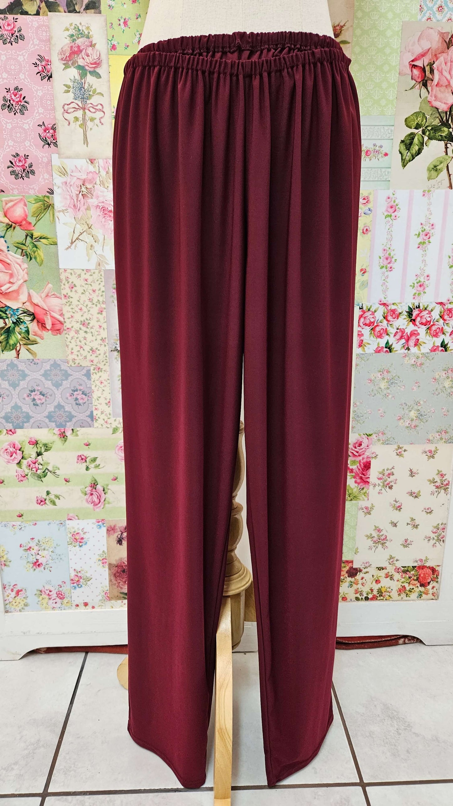 Burgundy 3-Piece Pants Set LR0561