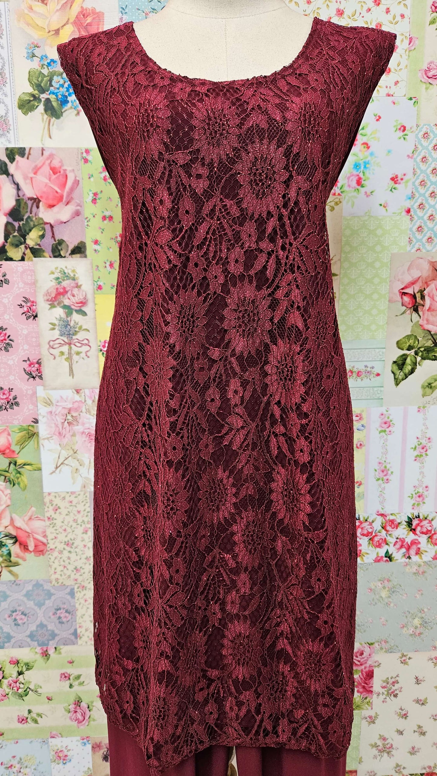 Burgundy 3-Piece Pants Set LR0561