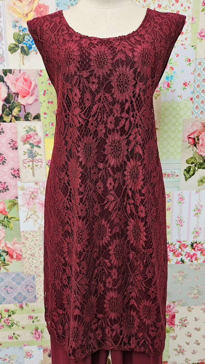 Burgundy 3-Piece Pants Set LR0561