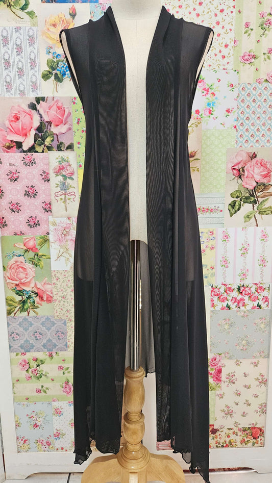 Black Sleeveless Mesh Jacket SH041