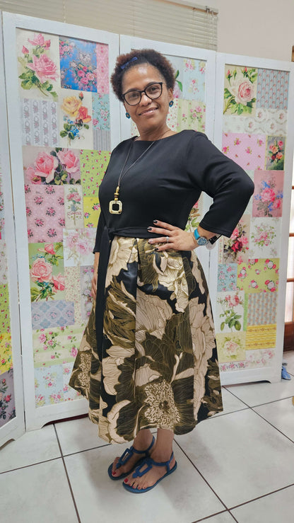 Black & Brown Dress BU025