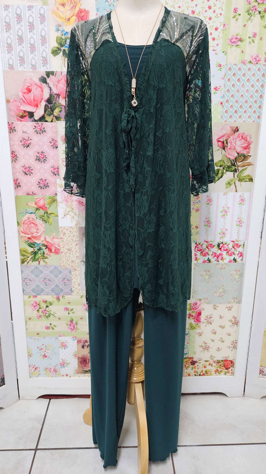 Emerald Green Pants Set LR0601