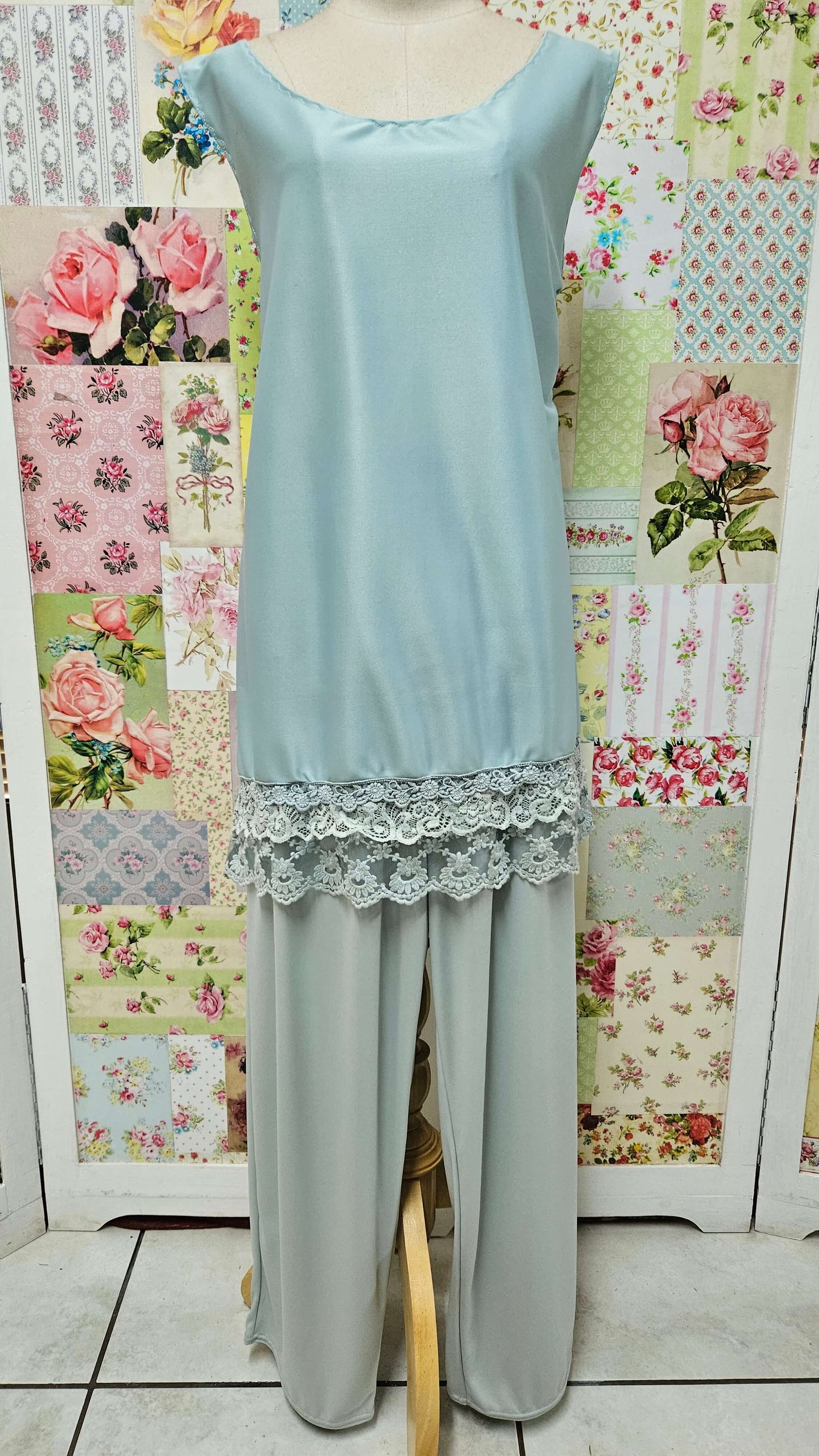 Sage Green 3-Piece Pants Set SZ032