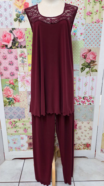 Burgundy 3-Piece Pants Set LR0478