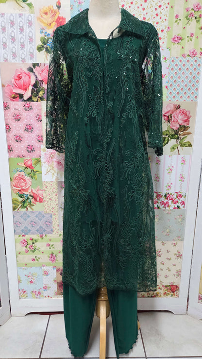 Emerald Green 3-Piece Pants Set LR044