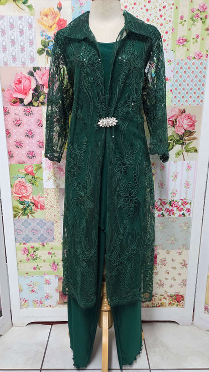Emerald Green 3-Piece Pants Set LR044