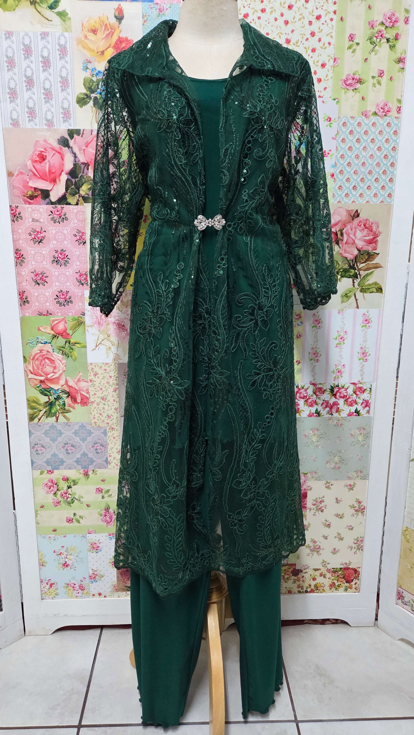 Emerald Green 3-Piece Pants Set LR044