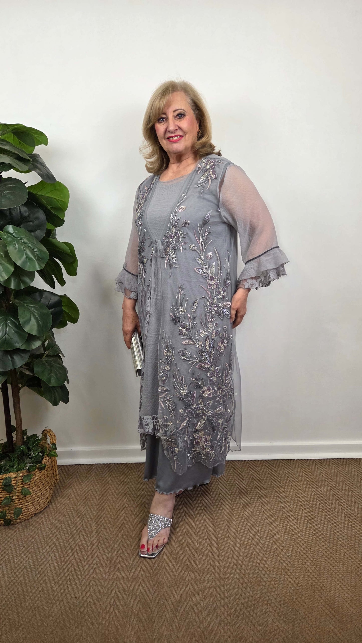 Grey Lace Dress LR077