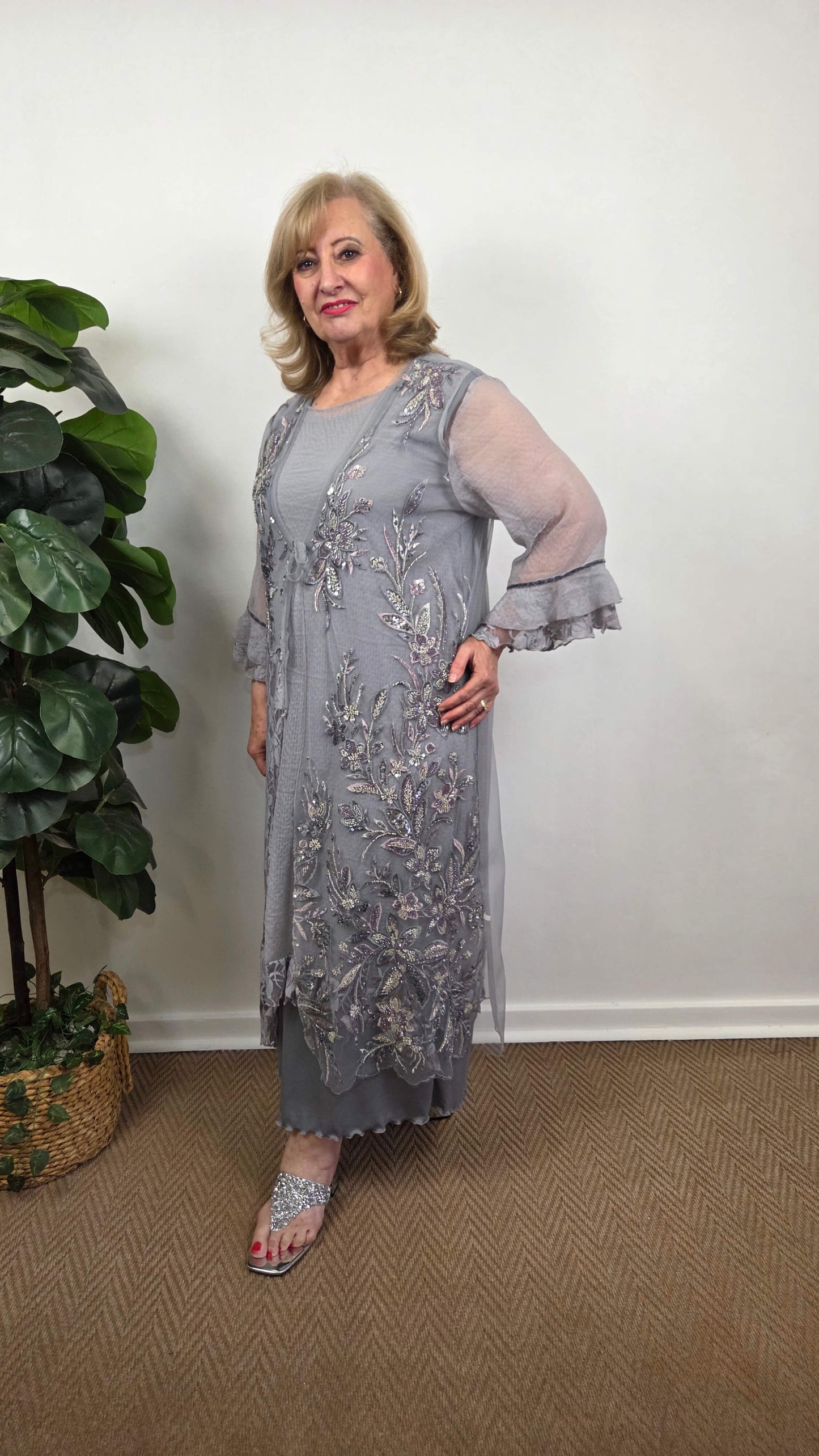 Grey Lace Dress LR077