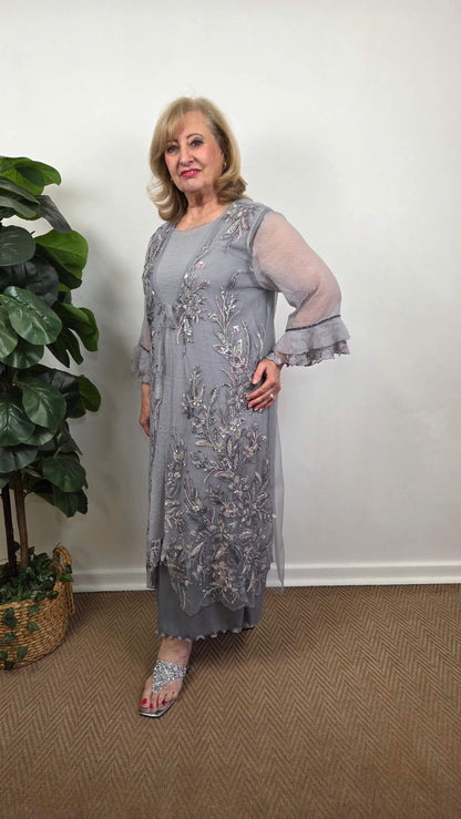 Grey Lace Dress LR077
