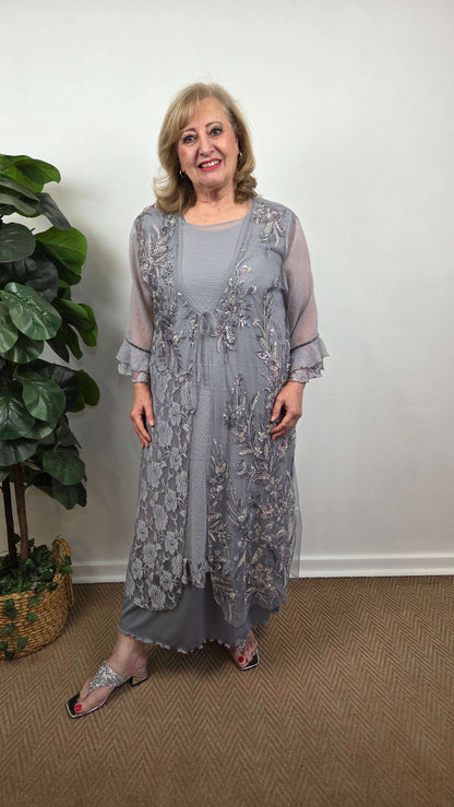 Grey Lace Dress LR077