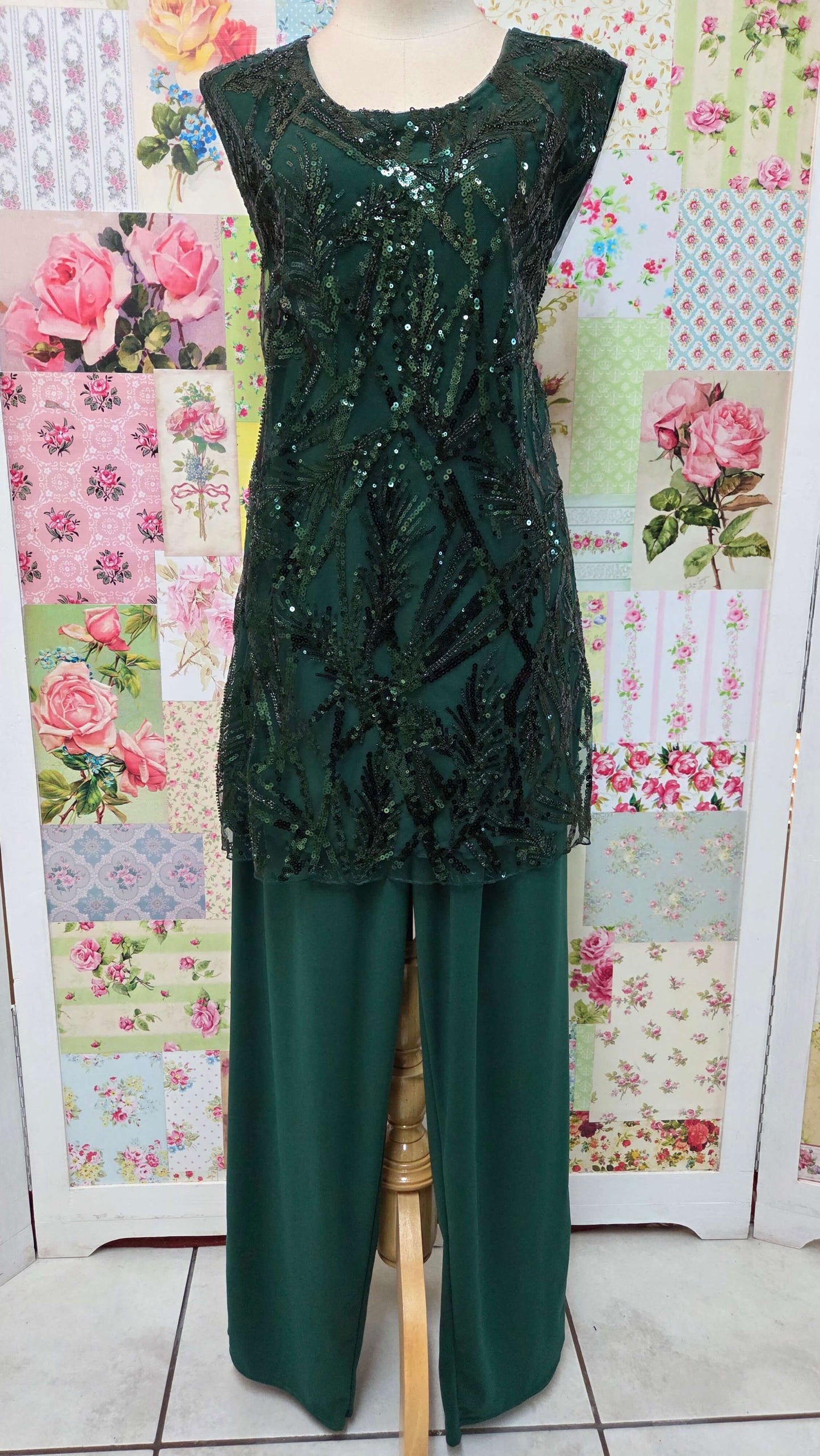 Emerald Green 3-Piece Pants Set LR0560