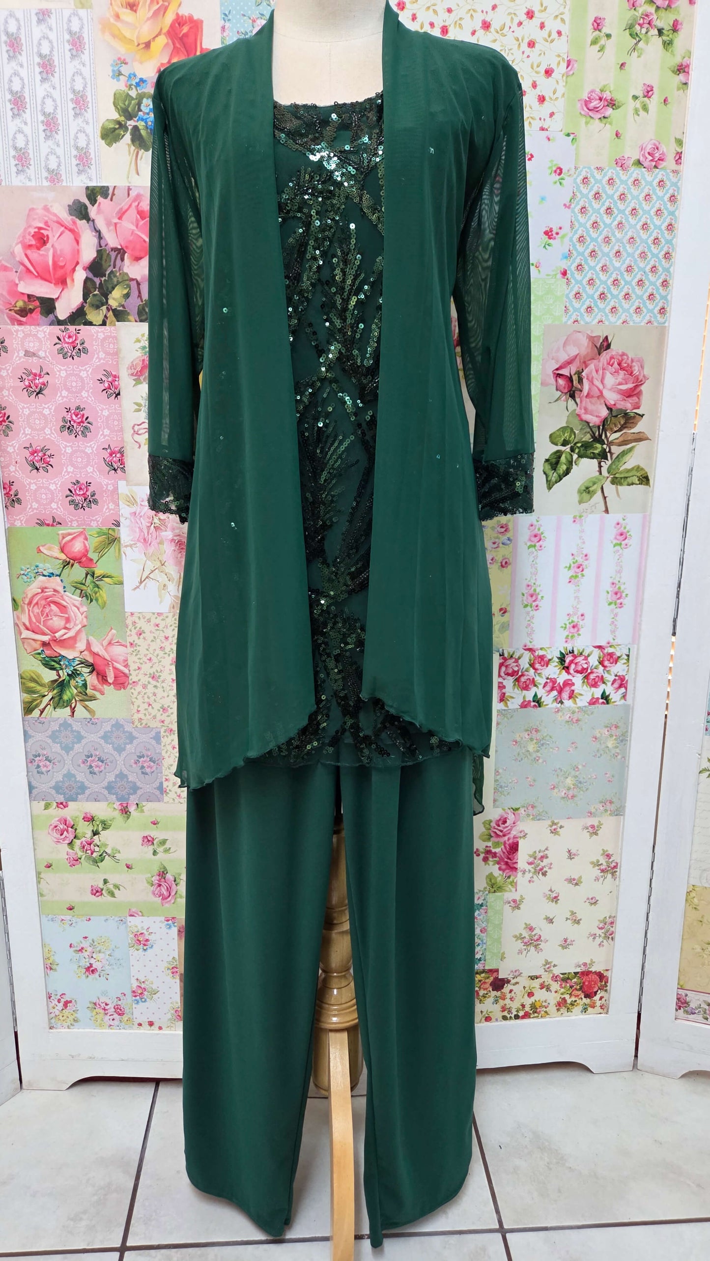 Emerald Green 3-Piece Pants Set LR0560
