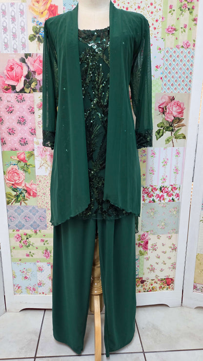 Emerald Green 3-Piece Pants Set LR0560