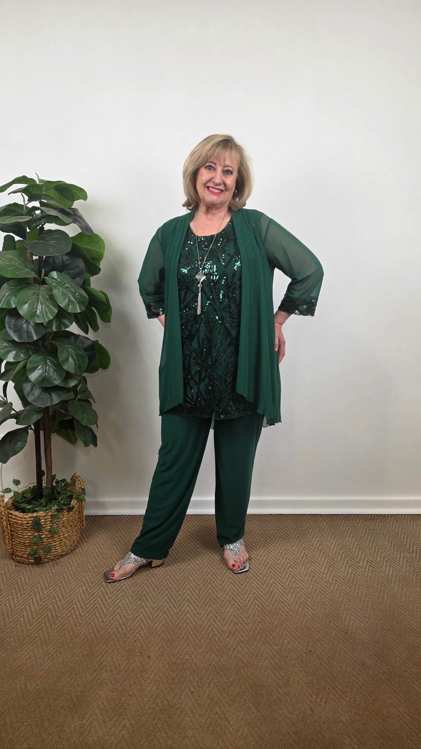 Emerald Green 3-Piece Pants Set LR0560