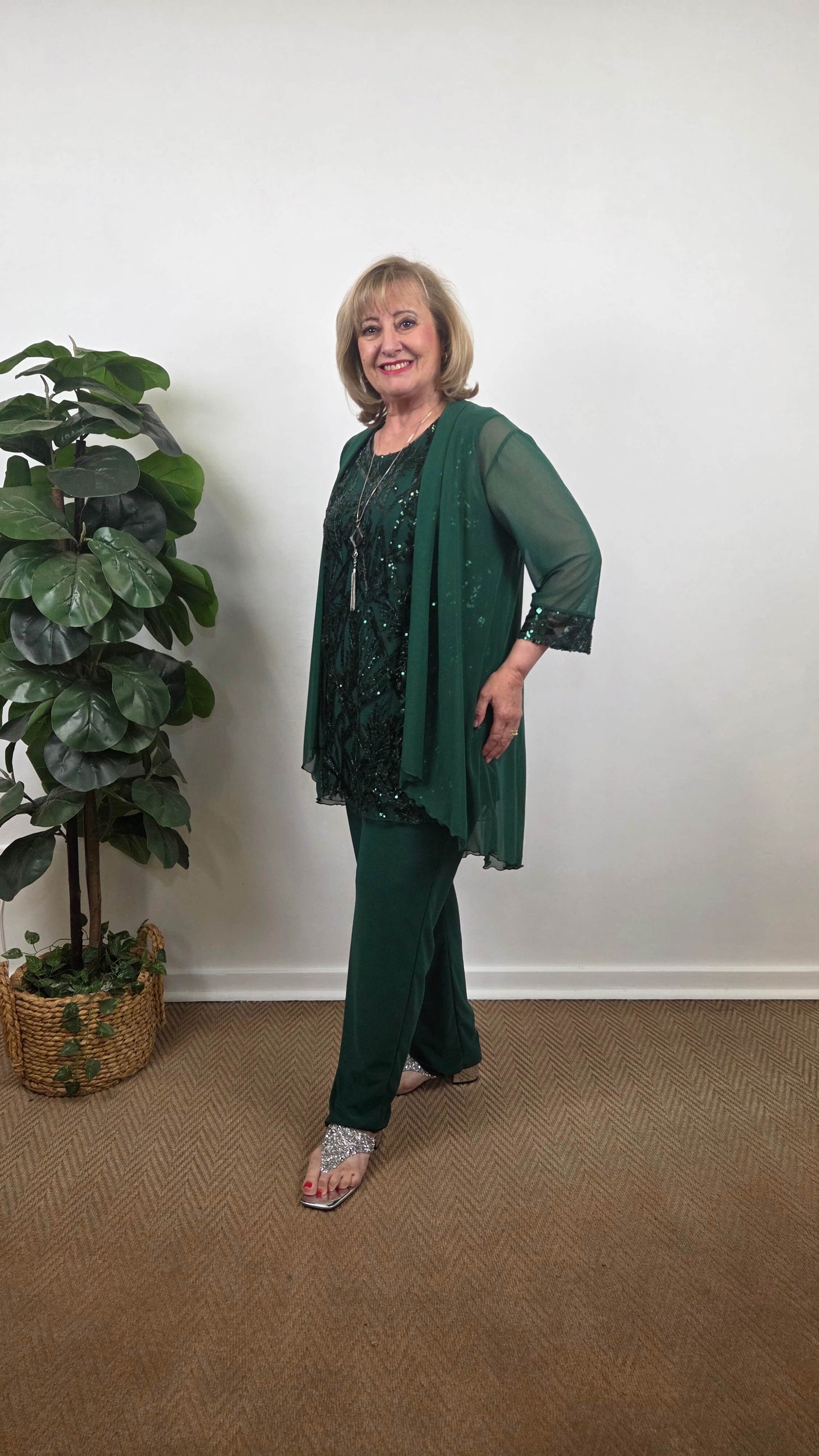 Emerald Green 3-Piece Pants Set LR0560