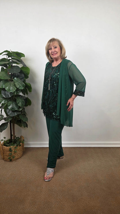 Emerald Green 3-Piece Pants Set LR0560