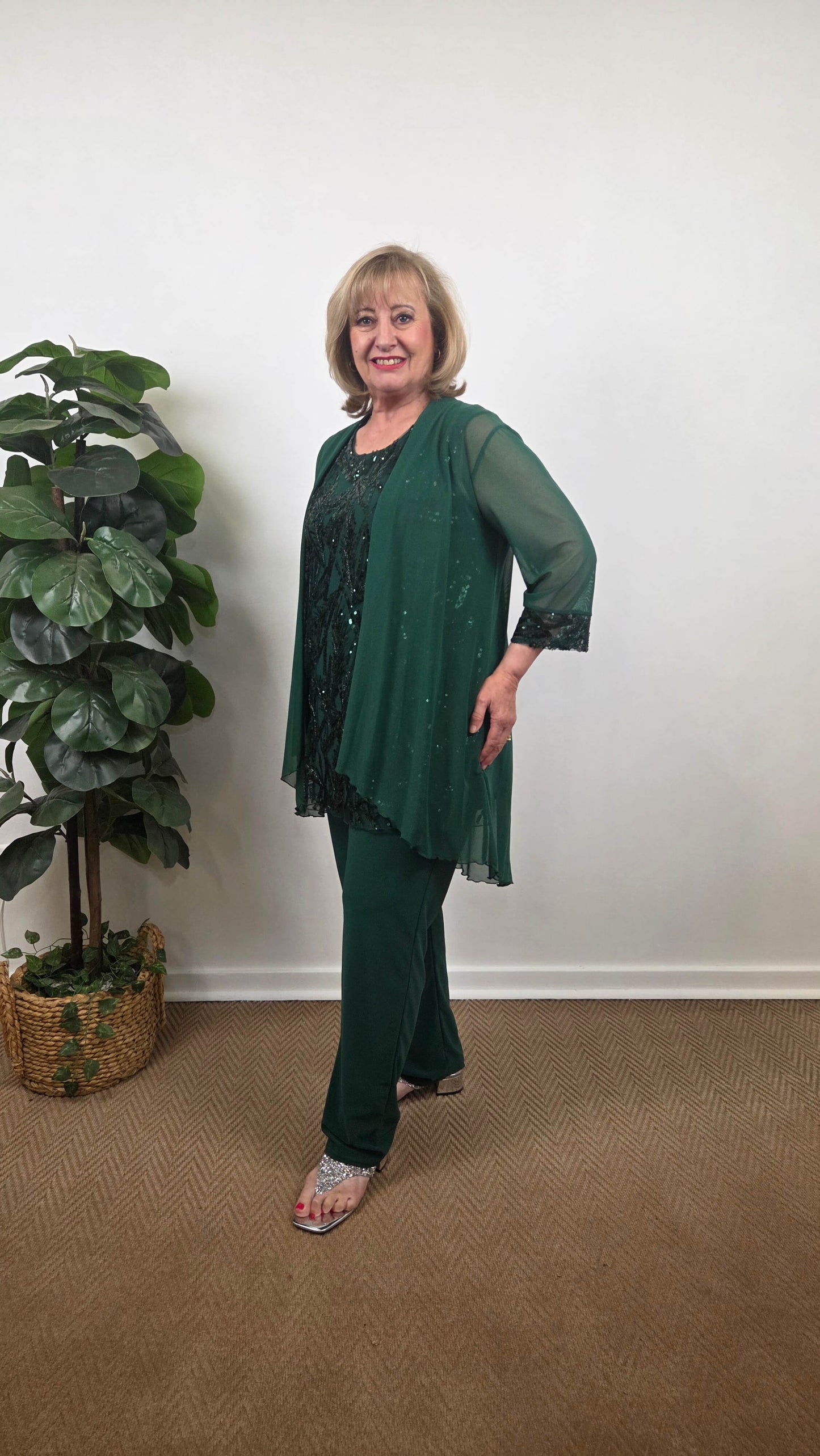 Emerald Green 3-Piece Pants Set LR0560