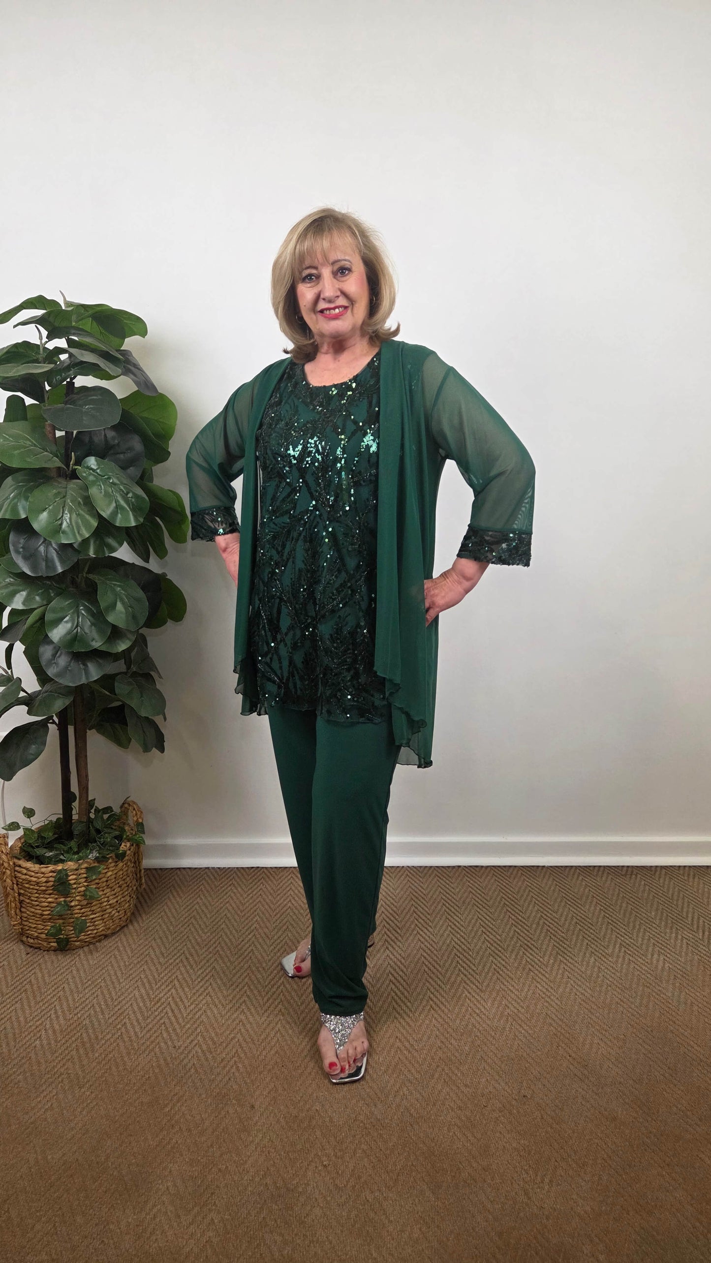 Emerald Green 3-Piece Pants Set LR0560