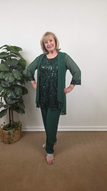 Emerald Green 3-Piece Pants Set LR0560