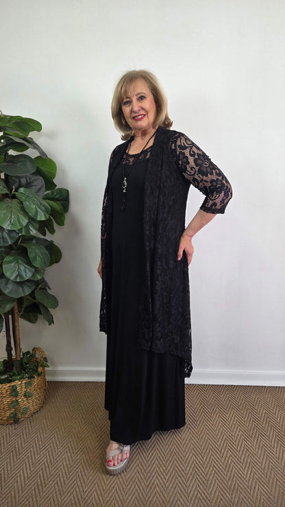 Black Lace Dress Set SH005