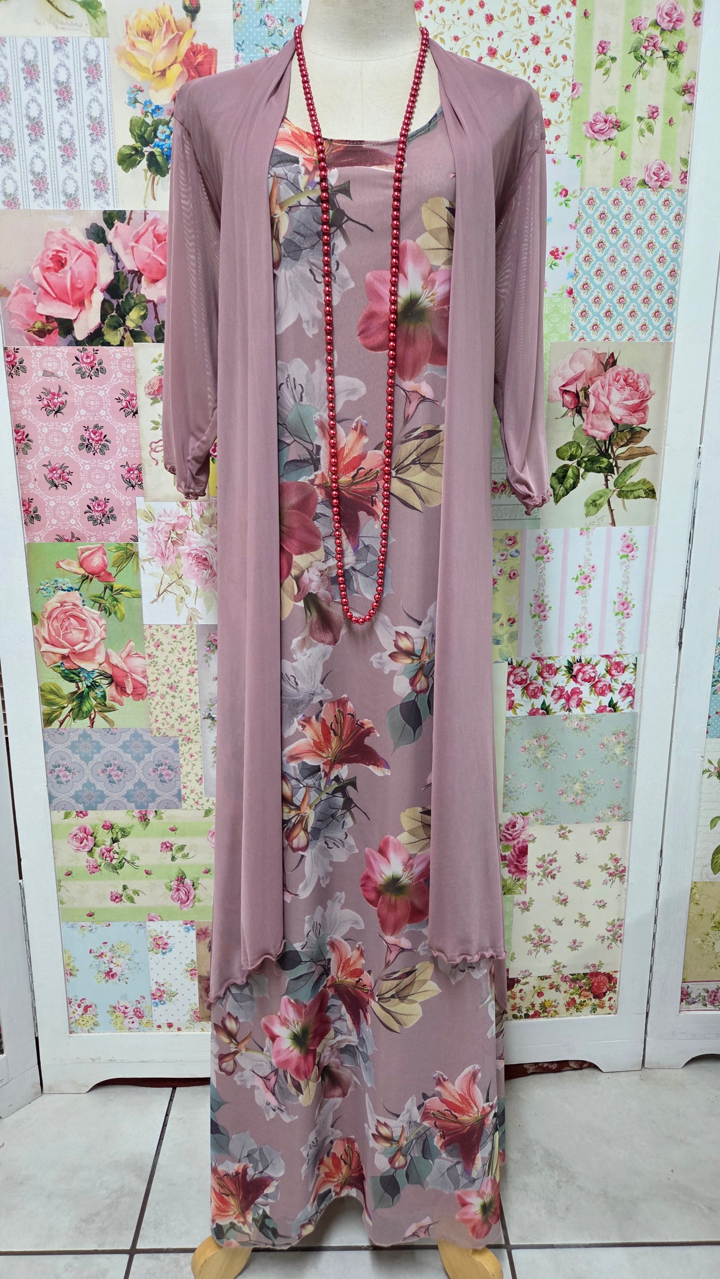 Pink Floral 3-Piece Dress Set LR0482