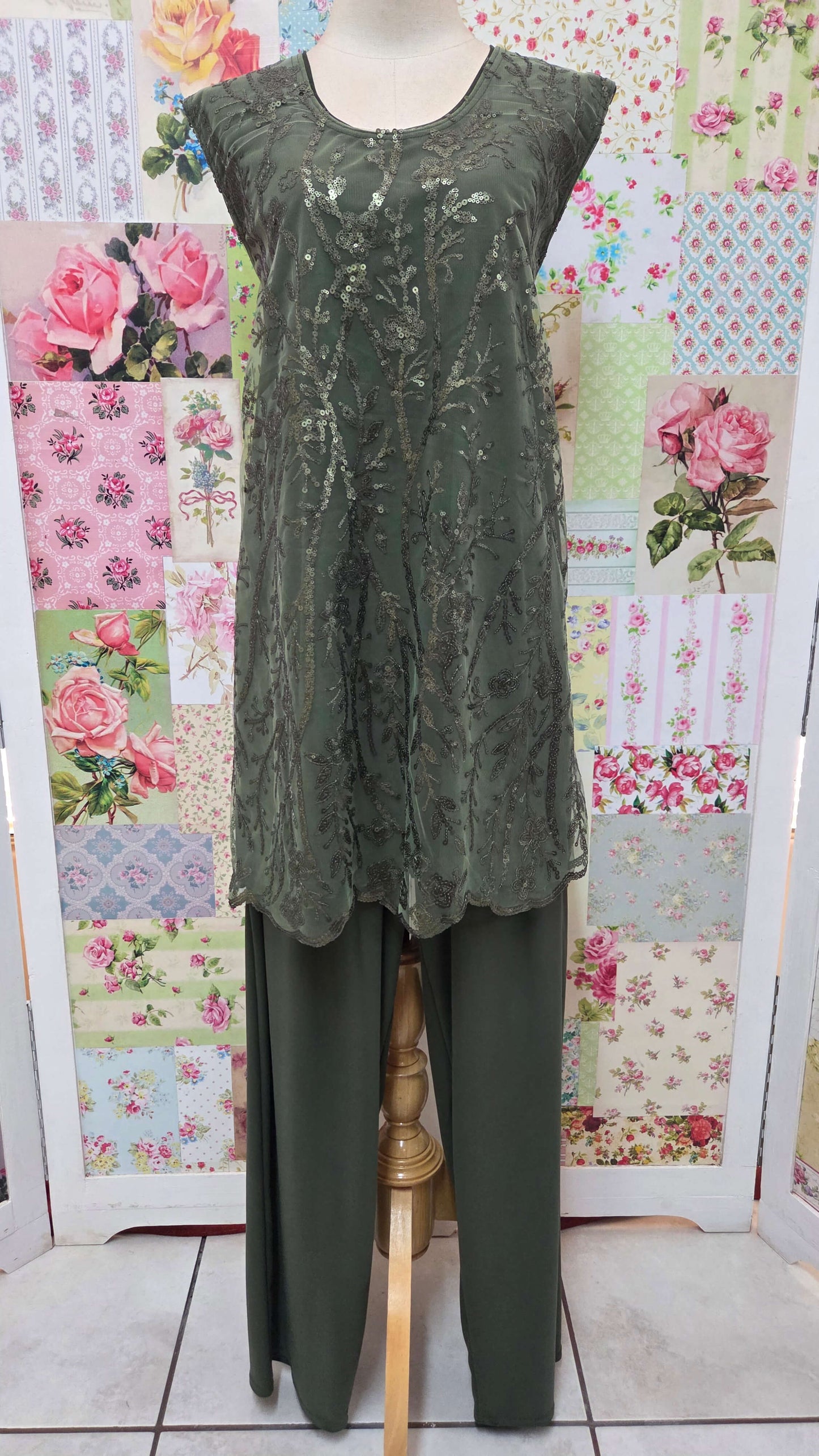 Olive Green Pants Set LR0676