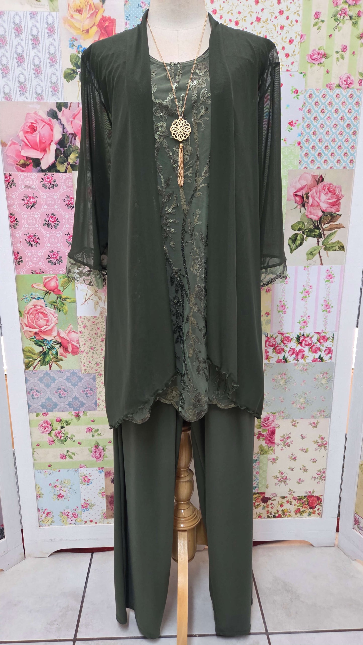 Olive Green Pants Set LR0676