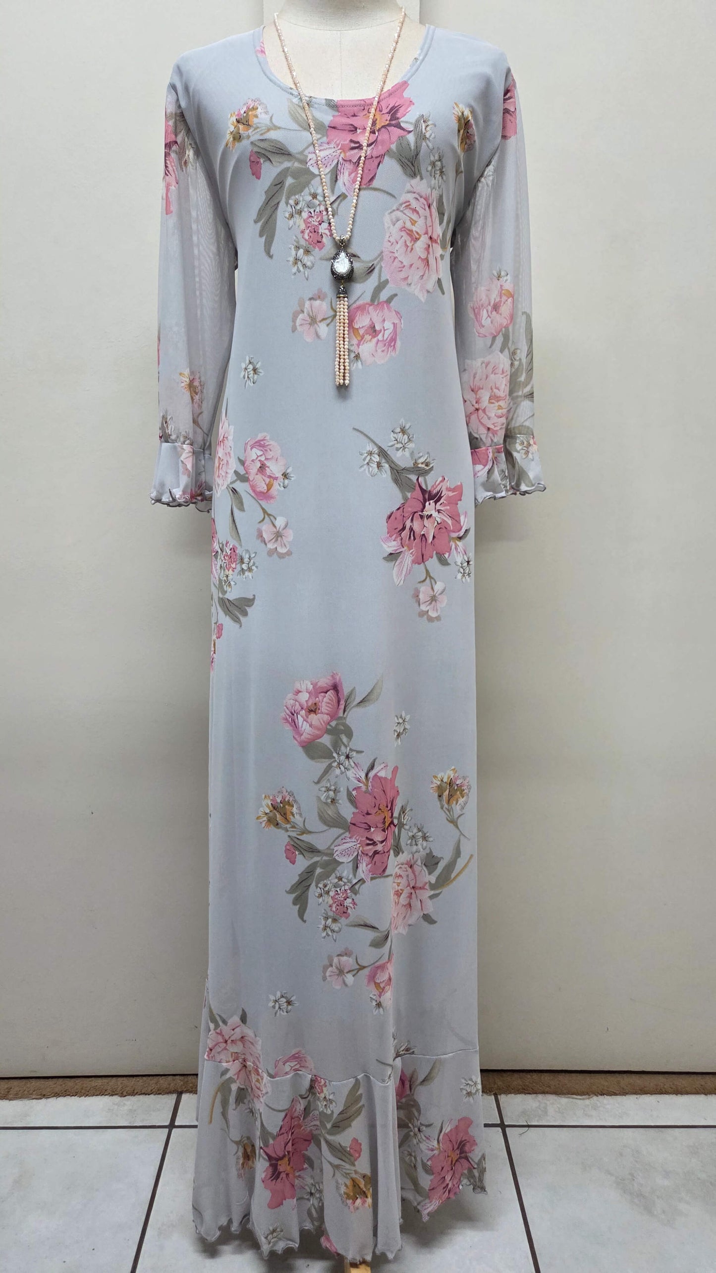 Grey & Pink Dress LR0109