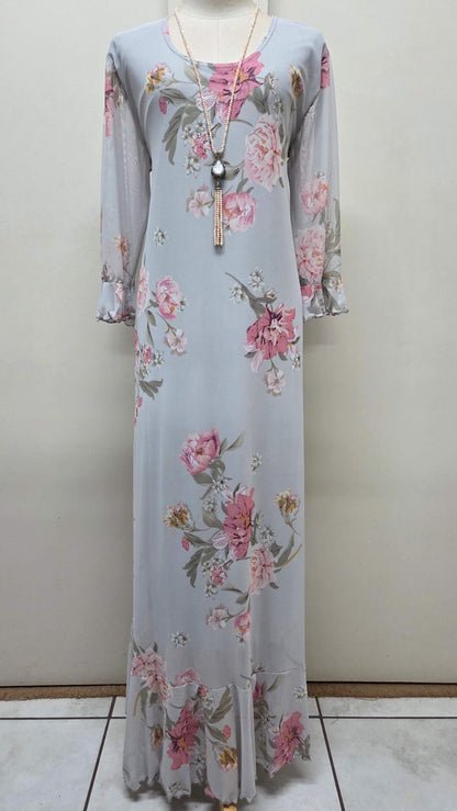 Grey & Pink Dress LR0109