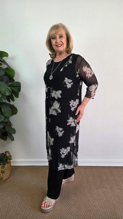 Black Floral Jacket LR0514