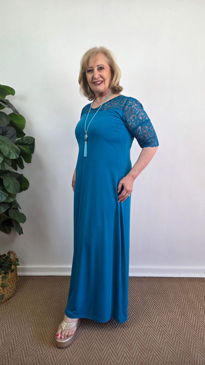 Teal Long Dress CH0687