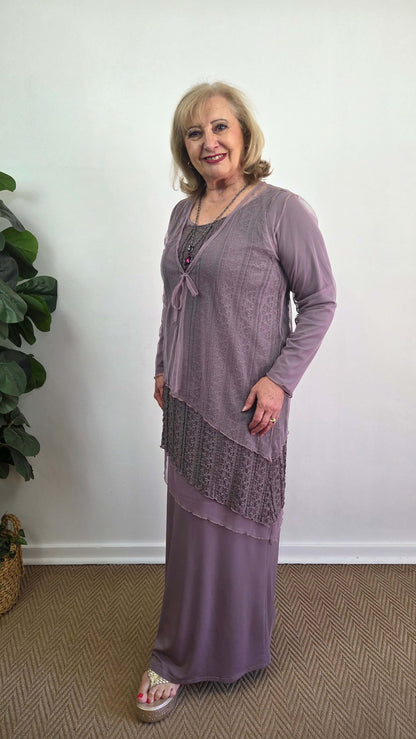 Mauve 4 Piece Dress Set MD0157